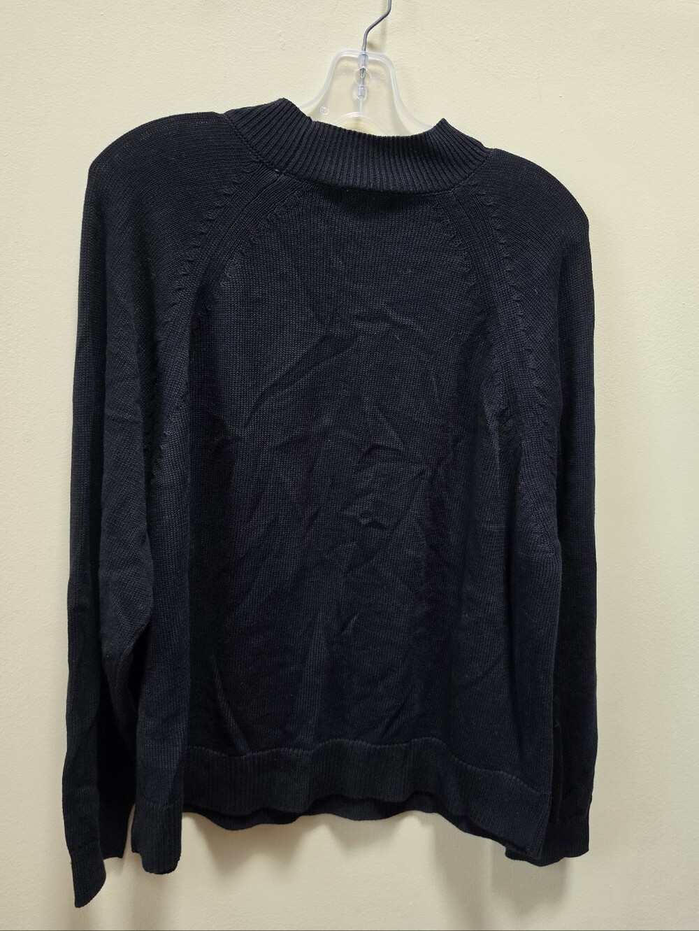 Quince NEW Organic Cotton Mock Neck XL Sweater Oversized Pullover Black Minimal - Picture 3 of 14